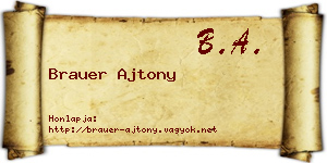 Brauer Ajtony névjegykártya